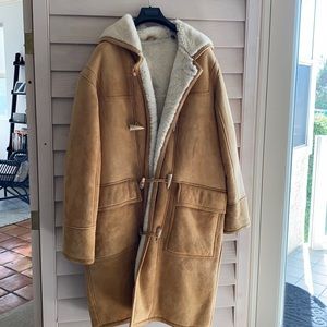 Genuine vintage Gloverall shearling overcoat with hood, men’s M, never worn.